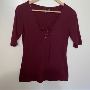 No Comment Maroon Top Size Medium